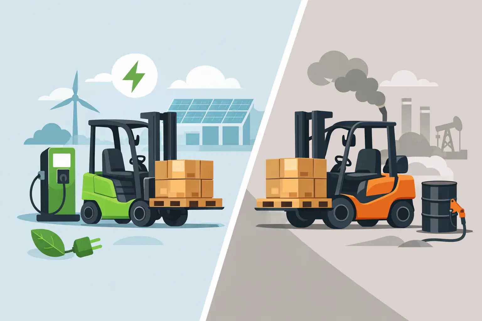 Diferencia entre montacargas eléctrico y diésel